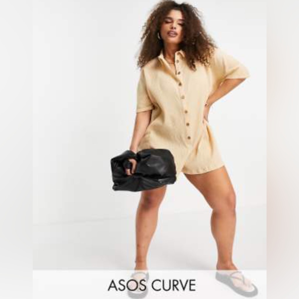 Textured Stone Button-Up Romper